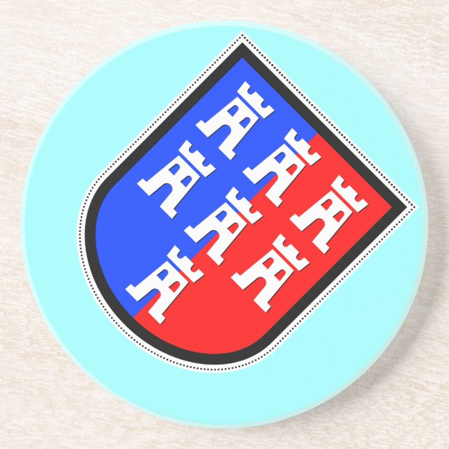 Red and Blue, it has to be Sandstone Coaster (Front)