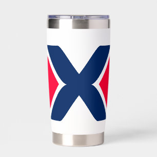 Red and blue Letter X Monogram Insulated Tumbler