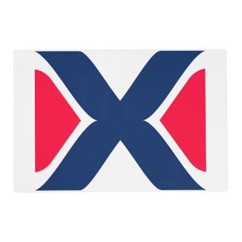 Red and blue Letter X Monogram Placemat