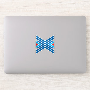Red and Blue Letter X Monogram Sticker