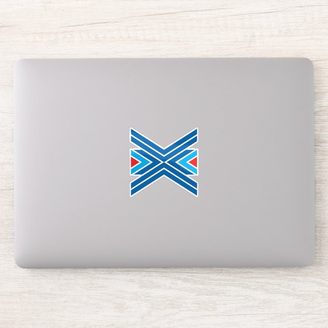 Red and Blue Letter X Monogram Sticker (Computer)