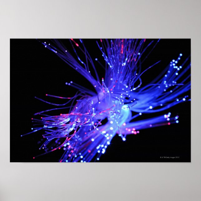 Red and blue light from fiber optic poster (Front)