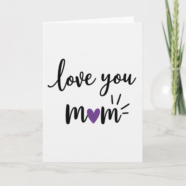 Red And Blue Love Mom Card (Front)