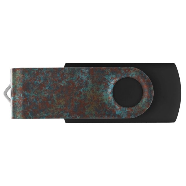 Red and Blue marble abstract Flash Drive (Back)