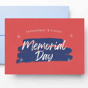 Red And Blue Memorial Day Holiday Postcard