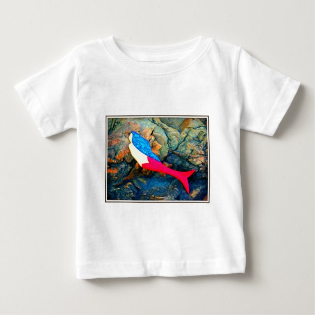 red and blue mermaid baby T-Shirt (Front)