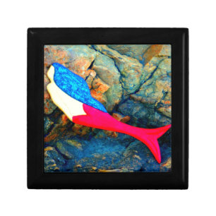 red and blue mermaid gift box