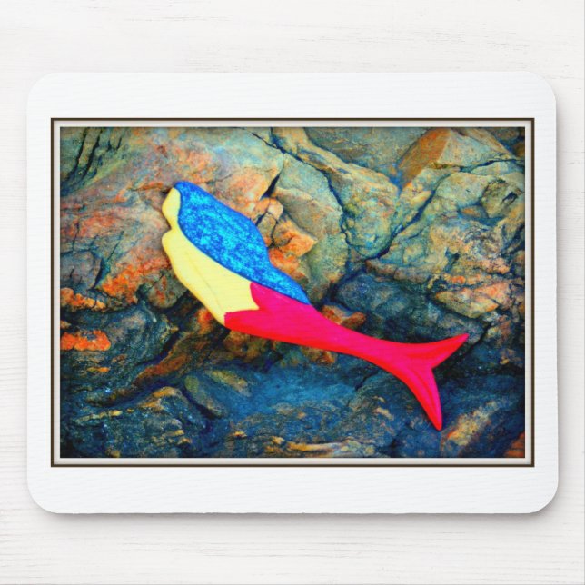 red and blue mermaid mouse pad (Front)