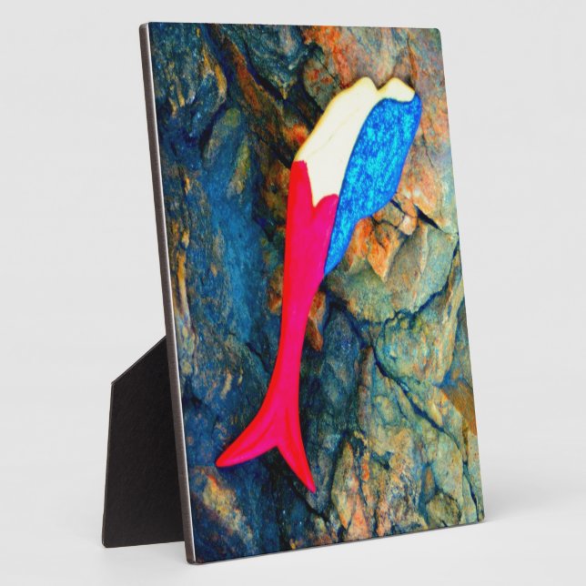 red and blue mermaid plaque (Side)