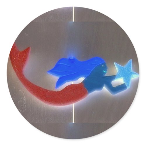 red and blue mermaid sticker