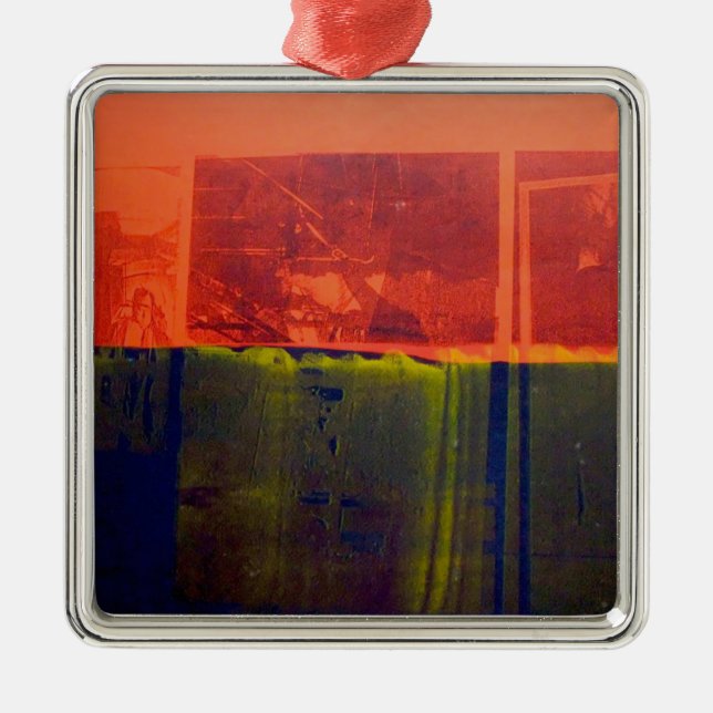 Red and Blue Metal Ornament (Front)