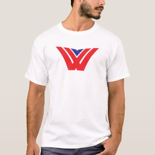 Red and Blue Modern and Minimal Letter W Monogram T-Shirt