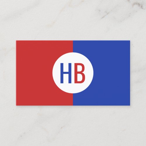 Red and Blue Modern Minimalist Bold Business Card