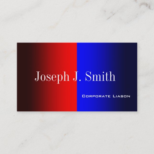 Red and Blue Modern Professional Business Cards (Front)
