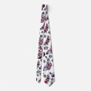 Red and Blue Moth tattoo Neck Tie