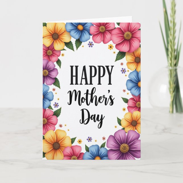 Red And Blue Mothers Day Card (Front)