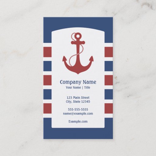 Customizable Nautical Anchor Business Card Templates