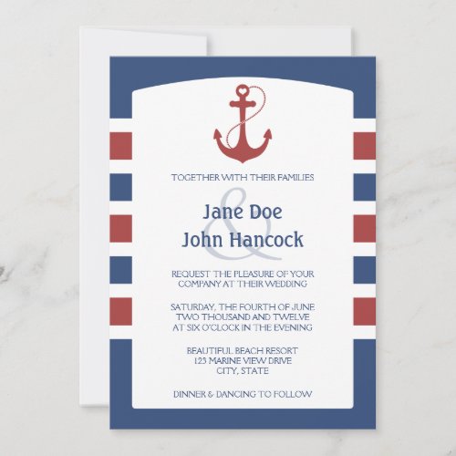 Nautical Anchor Custom Invitations