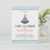 Red and Blue Nautical Baby Shower Invitation (Standing Front)