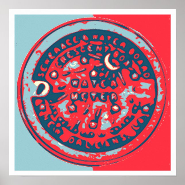 Red and Blue NOLa Water Meter Poster (Front)