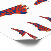 Red and Blue North Carolina State Word Art Temporary Tattoos (Angled)