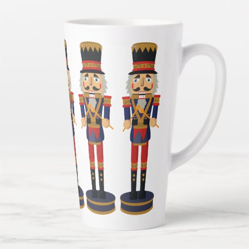 Red and Blue Nutcrackers with Drums Latte Mug