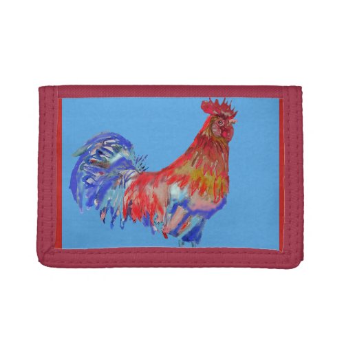 Red and Blue Parrots Watercolor Art Wallet