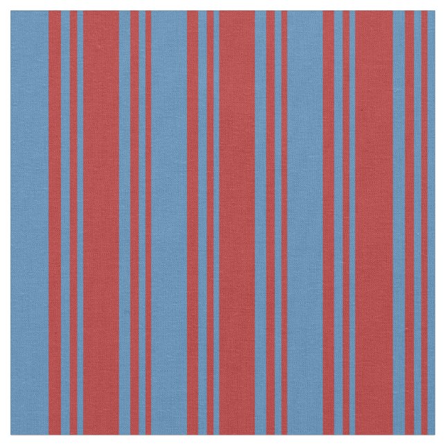 Red and Blue Pattern of Stripes Fabric (Close Up)
