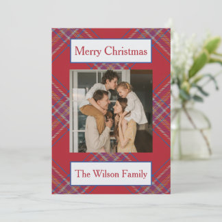 Red and Blue Plaid Holiday Card