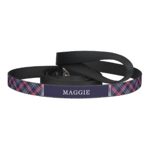 Red and Blue Plaid Pattern Pet Leash