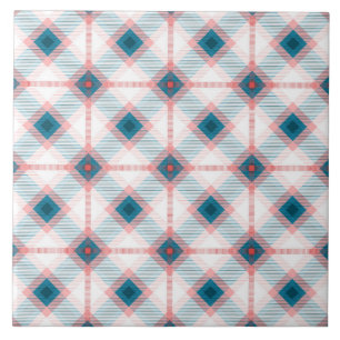 Red and Blue Plaid Tile