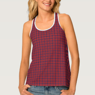 Red and Blue Plaid Women's Tank Top
