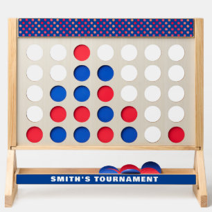 RED AND BLUE POLKA DOT, PERSONALIZED FAST FOUR