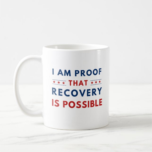 Red And Blue Recovery Is Possible Awareness Coffee Mug (Left)