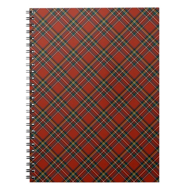 Red and Blue Royal Stewart Scottish Plaid Notebook (Front)