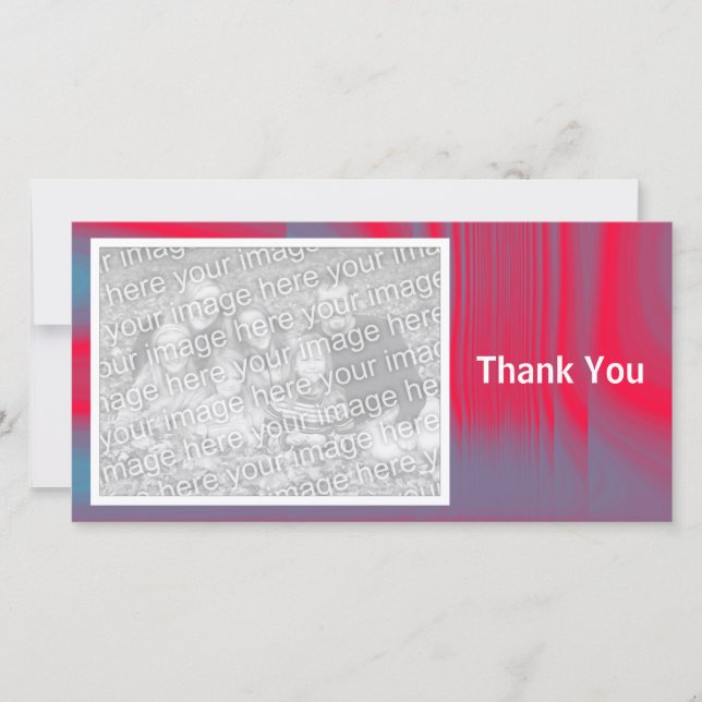 Red and Blue Shadowed Thank You Card (Front)