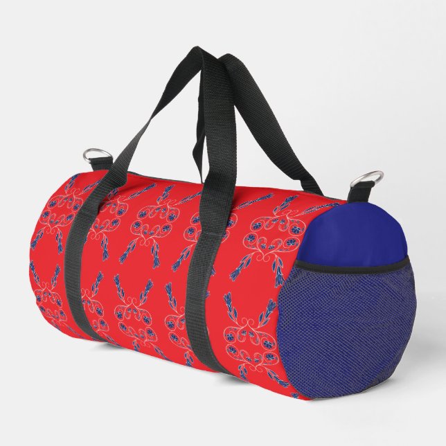 Red and Blue Small Duffle Bag (Right Corner)