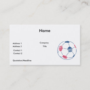 red and blue soccer scribble graphic business card
