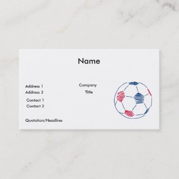 Red And Blue Soccer Scribble Graphic Business Card by sports_shop at Zazzle
