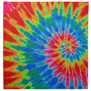 Red and Blue Spiral Tie Dye Cloth Napkin