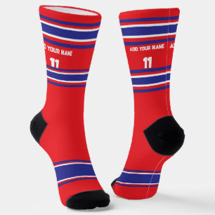 Red and Blue Sport Jersey - Name Number Socks