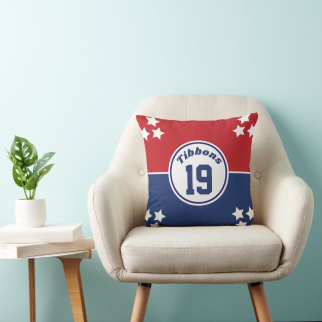 Red and Blue Sport Theme throw pillow (Chair)