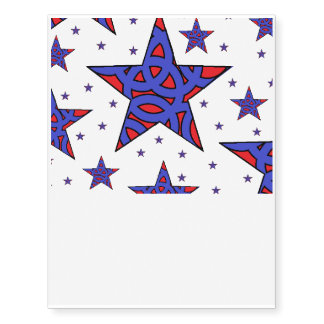 red and blue star temporary tattoos