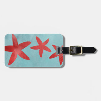 Red and Blue Starfish Luggage Tag