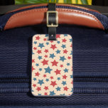 Red and Blue Stars, 4th of July, Beige Background Luggage Tag<br><div class="desc">Elegant,  stylish and sophisticated pattern with stars in red and blue color on beige background. Modern and trendy gift,  perfect for the stars and 4th of July lover in your life.</div>