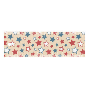 Red and Blue Stars, 4th of July, Beige Background Ruler