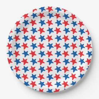 Red and Blue Stars | 4th of July Paper Plates