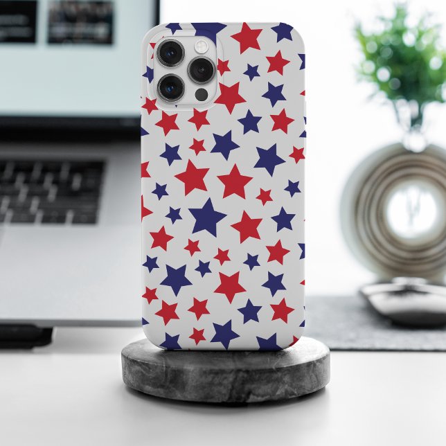 Red and Blue Stars, 4th of July, White Background Case-Mate iPhone Case (Creator Uploaded)