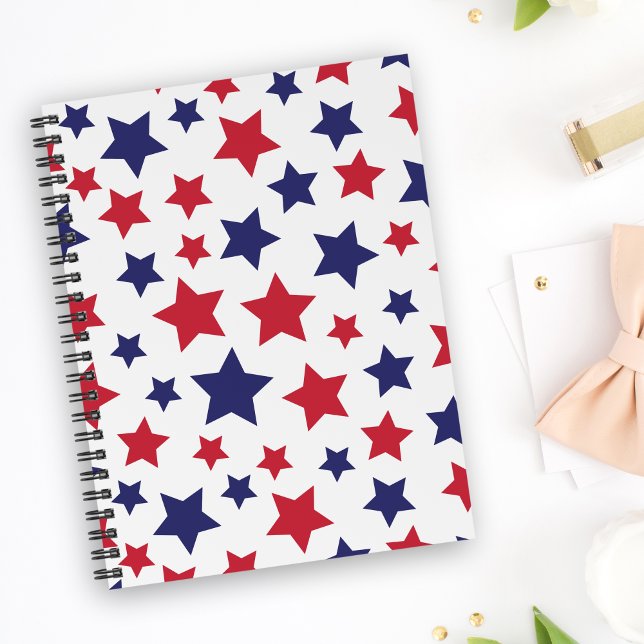 Red and Blue Stars, 4th of July, White Background Planner (Creator Uploaded)