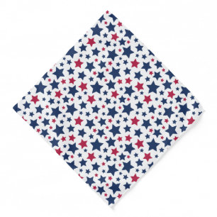Red and Blue Stars - American flag pattern Bandana